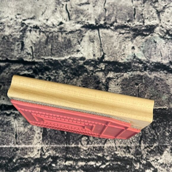 Art Gone Wild V1-1223 Large Box Template Rubber on Wood 2001 Ink Stamp 5"x4" - Picture 6 of 7